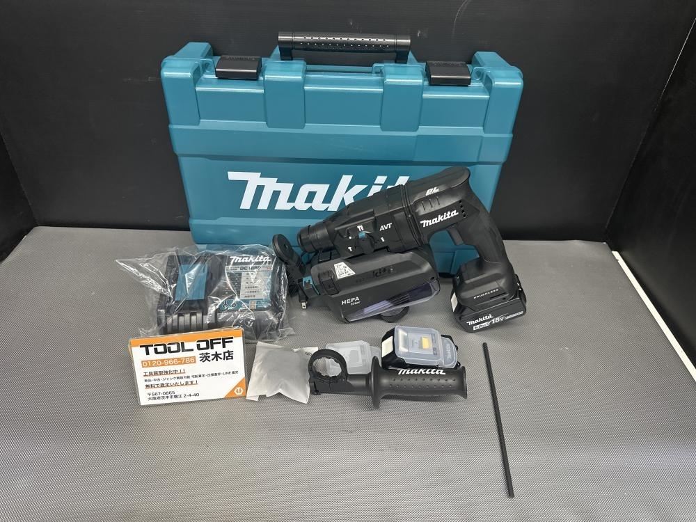 015●おすすめ商品●makita 18㎜充電式ハンマドリル(集じんシステム付） HR182DGXVB 展示品：バッテリー×2充電器