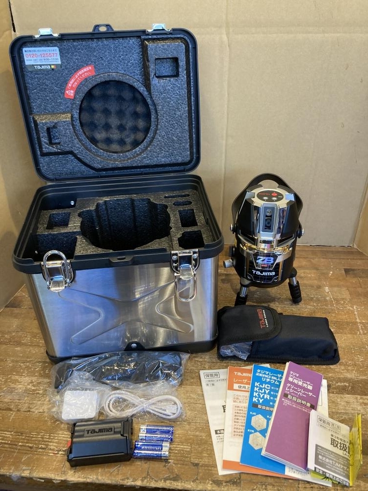 020♪ジャンク品♪タジマ ブルーグリーンレーザー墨出し器 ZEROBL-KJC　受光器付　未校正