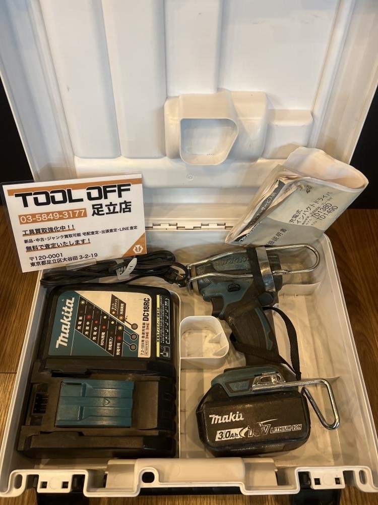 023◆おすすめ商品◆マキタ makita 18V 充電式インパクトドライバ TD149D バッテリー1点 充電回数109回 過放電10％ 充電器