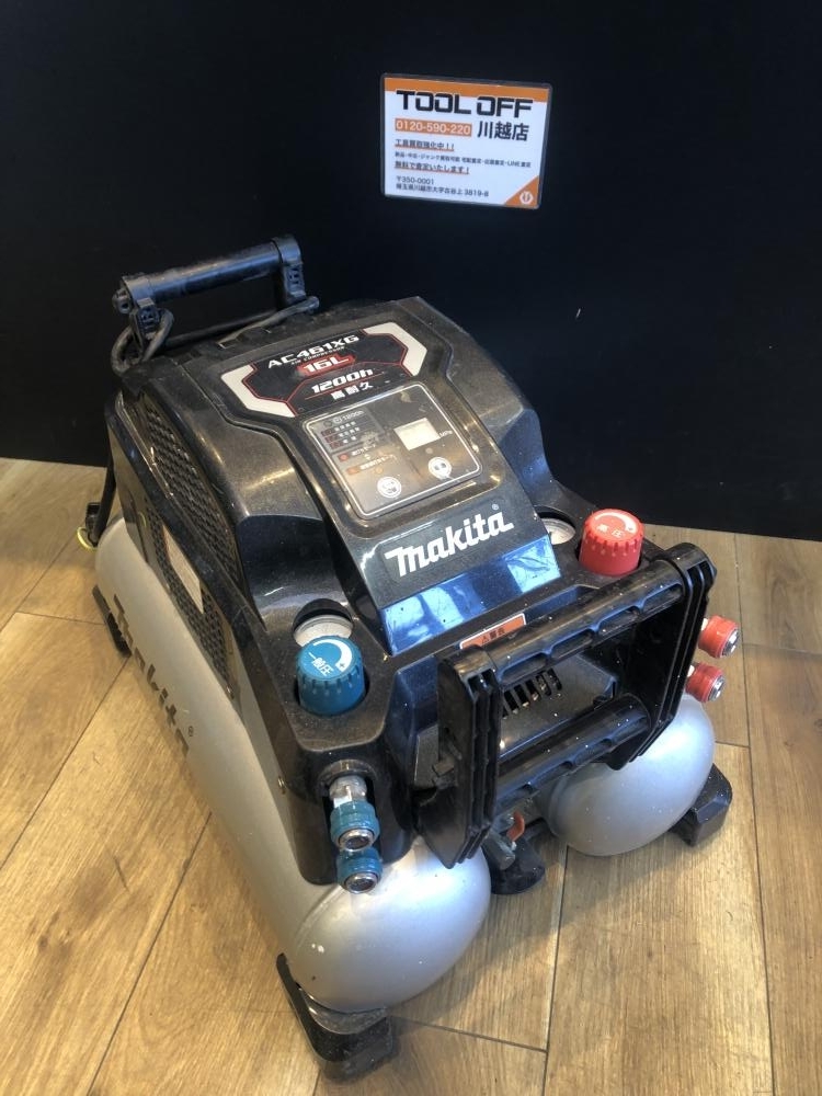 001♪ジャンク品♪マキタ makita エアコンプレッサ AC461XG ※速打モード満タンまで10分以上、下の常圧カプラ難ありの為ジャンク