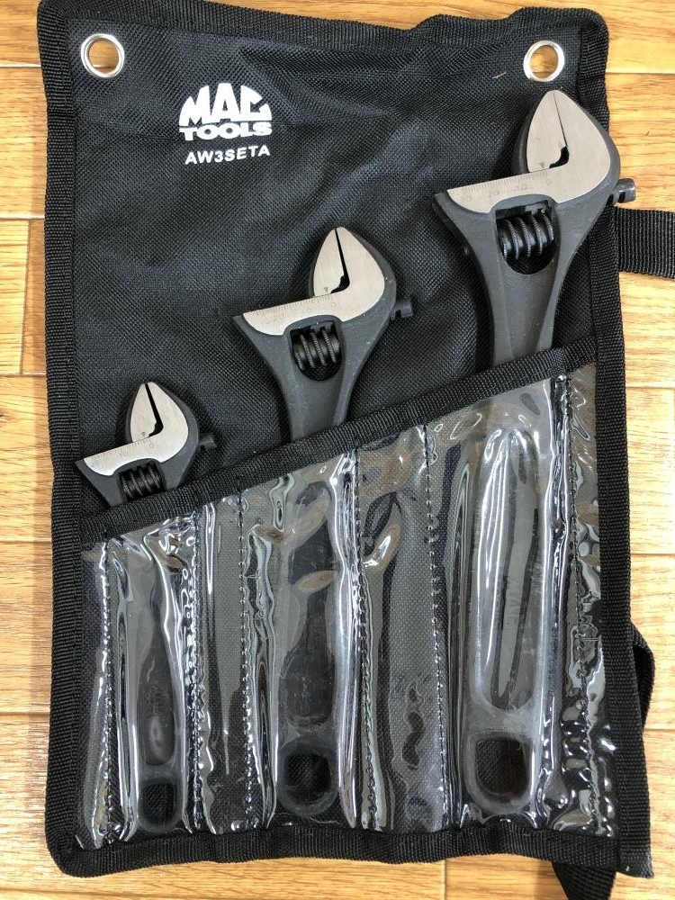003☆未使用品☆MACTOOLS アジャスタブルレンチ　3個セット AW3SETA