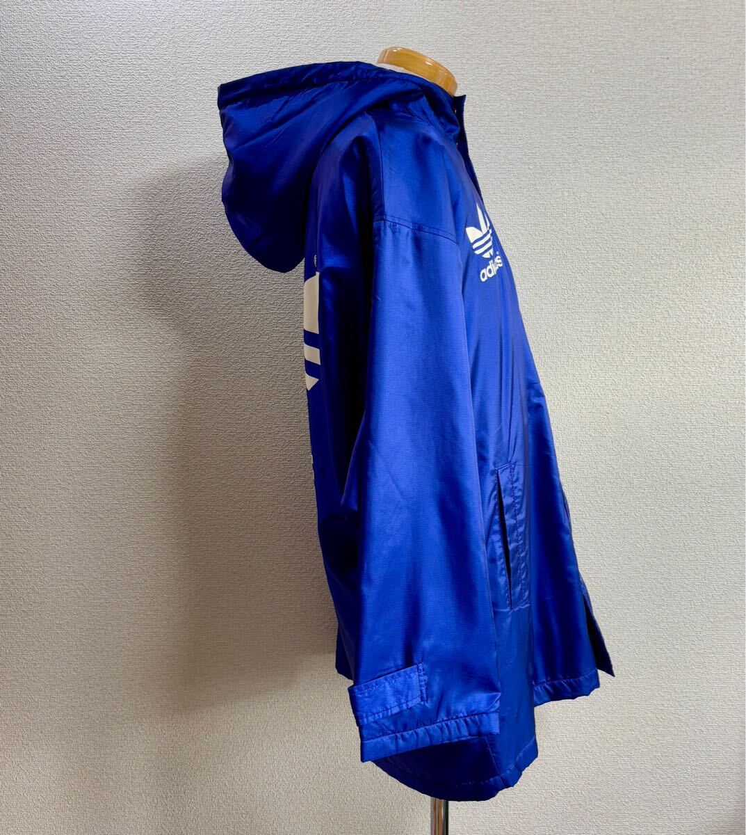 希少90s ヴィンテージ デサント時(shí)代 アディダス adidas 里ボア ベンチコート M 青赤白 ブルー系 トリコロール ビッグトレフォイル DESCENTE