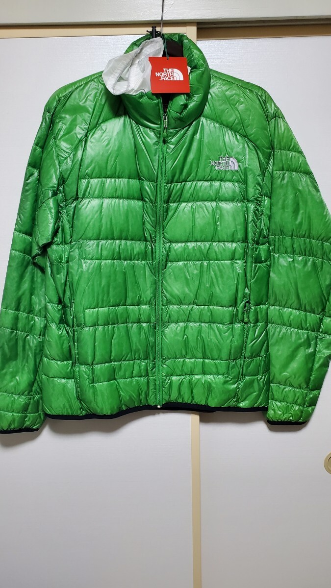 使用品 正規品タグ付属THE NORTHFACEザノースフェイスLIGHT HEAT JACKET ライトヒートジャケット ND18174 TM緑 サイズXL街中のみで数回着用