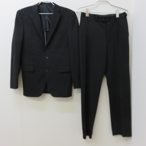 YSS5197★TETE HOMME/テットオム スーツ セットアップ 2B 背抜き 洗えるスーツ ブラック 94 Y6★A