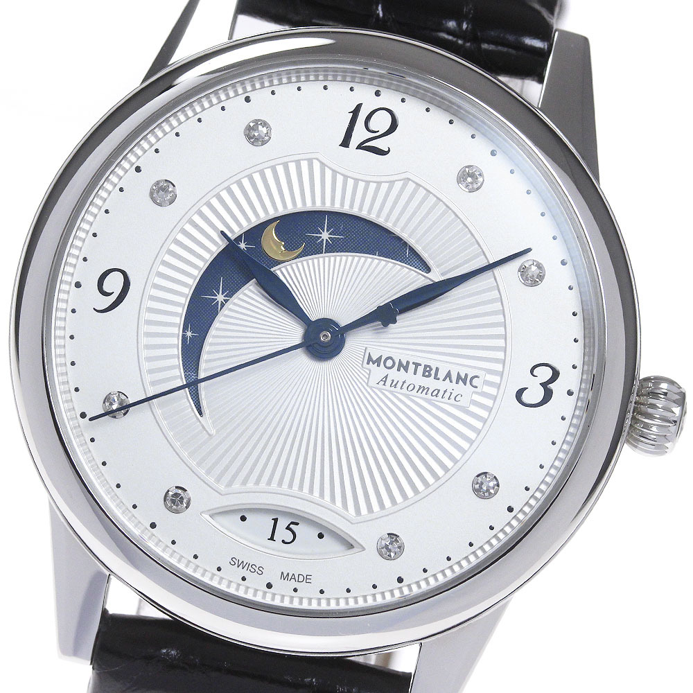 モンブラン MONTBLANC 112512 ボエム 8Pダイヤ デイ＆ナイト 自動巻き レディース 美品 保証書付き_845906【ev10】