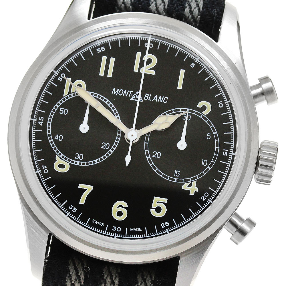 モンブラン MONTBLANC MB117835 モンブラン 1858 クロノグラフ 自動(dòng)巻き メンズ 極美品 箱?保証書付き_861333【ev10】