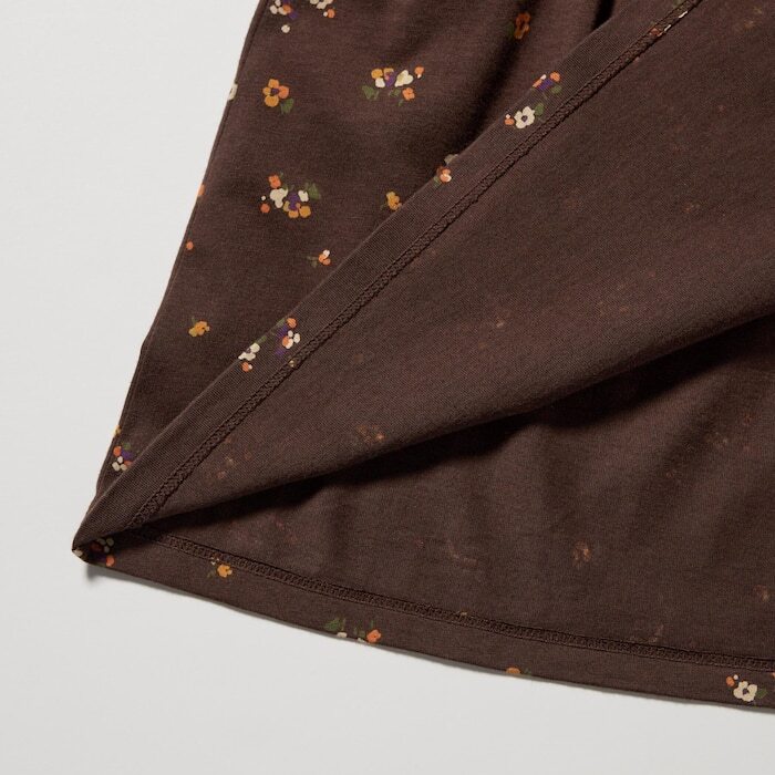 新品 ユニクロ　UNIQLO GIRLS プリントティアードワンピース（フラワー・長袖）YELLOW　160cm _画像6