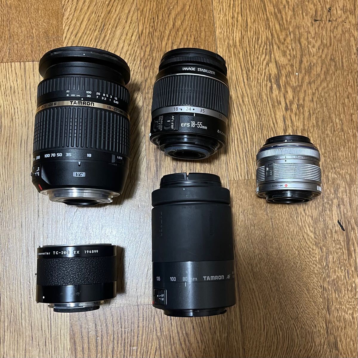 Canon Nikon TAMRON OLYMPUS 18-55mm 18-270mm 14-42mm 80-200mm カメラレンズ まとめ セット売り 5点