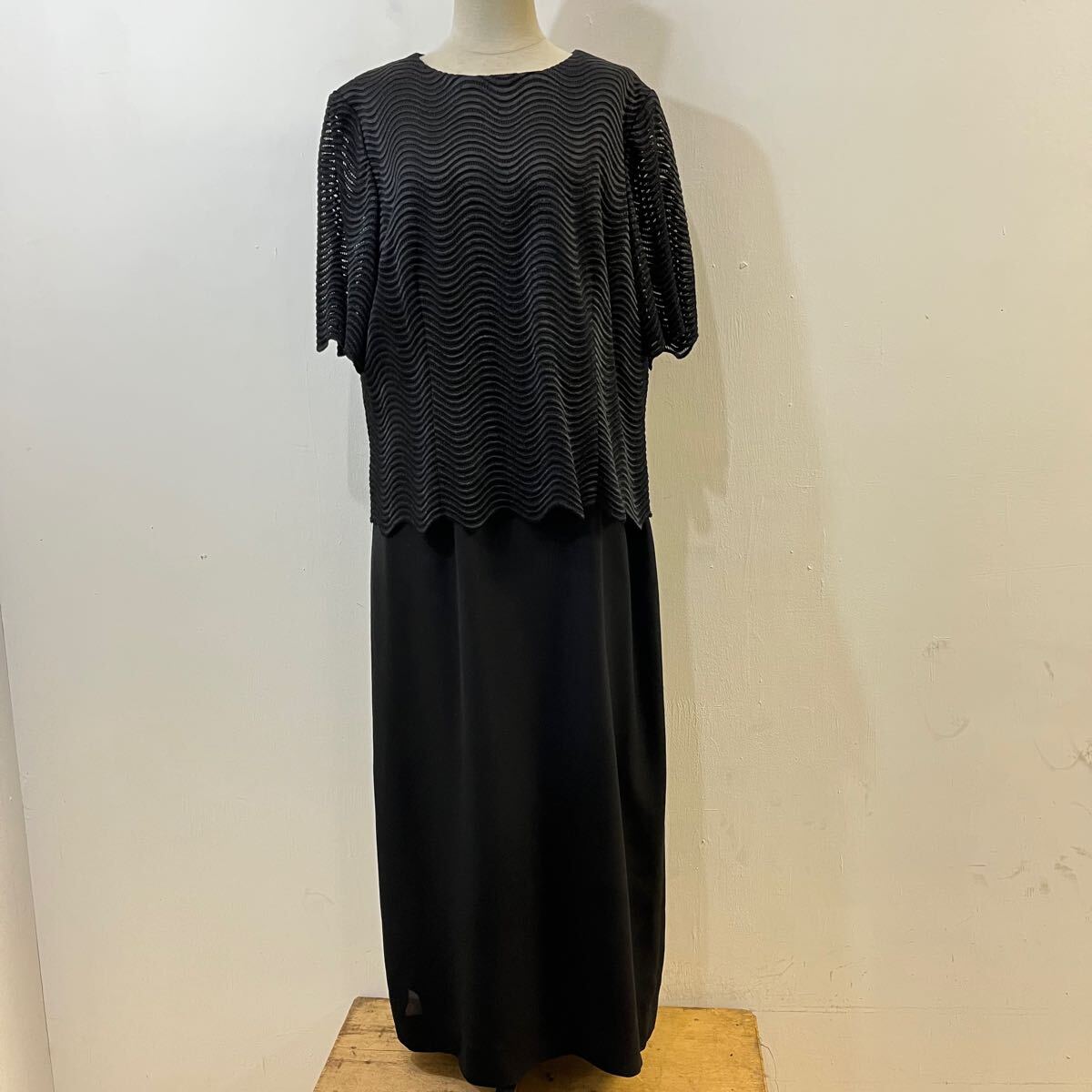 GIVENCHY HI FORMAL черный формальный длинный One-piece короткий рукав One-piece сделано в Японии прекрасное качество ji van si. высокий формальный [ единая стоимость доставки / включение в покупку возможность ]G