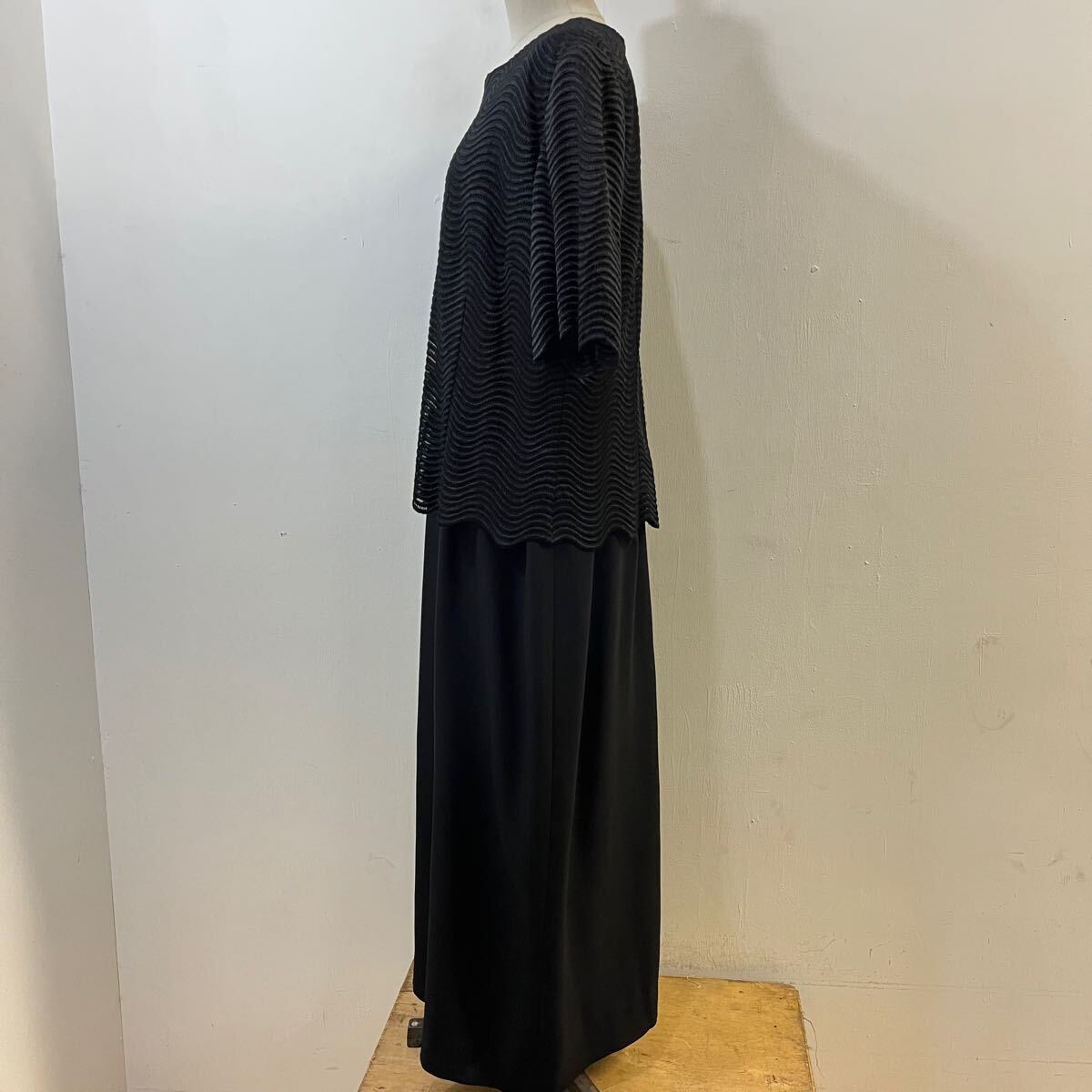 GIVENCHY HI FORMAL черный формальный длинный One-piece короткий рукав One-piece сделано в Японии прекрасное качество ji van si. высокий формальный [ единая стоимость доставки / включение в покупку возможность ]G