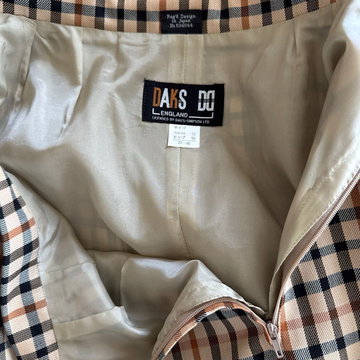 ダックスDAKSLENGLAND スカート チェック柄サイズ ウエスト 72 ヒツ 96 72-96 _画像3