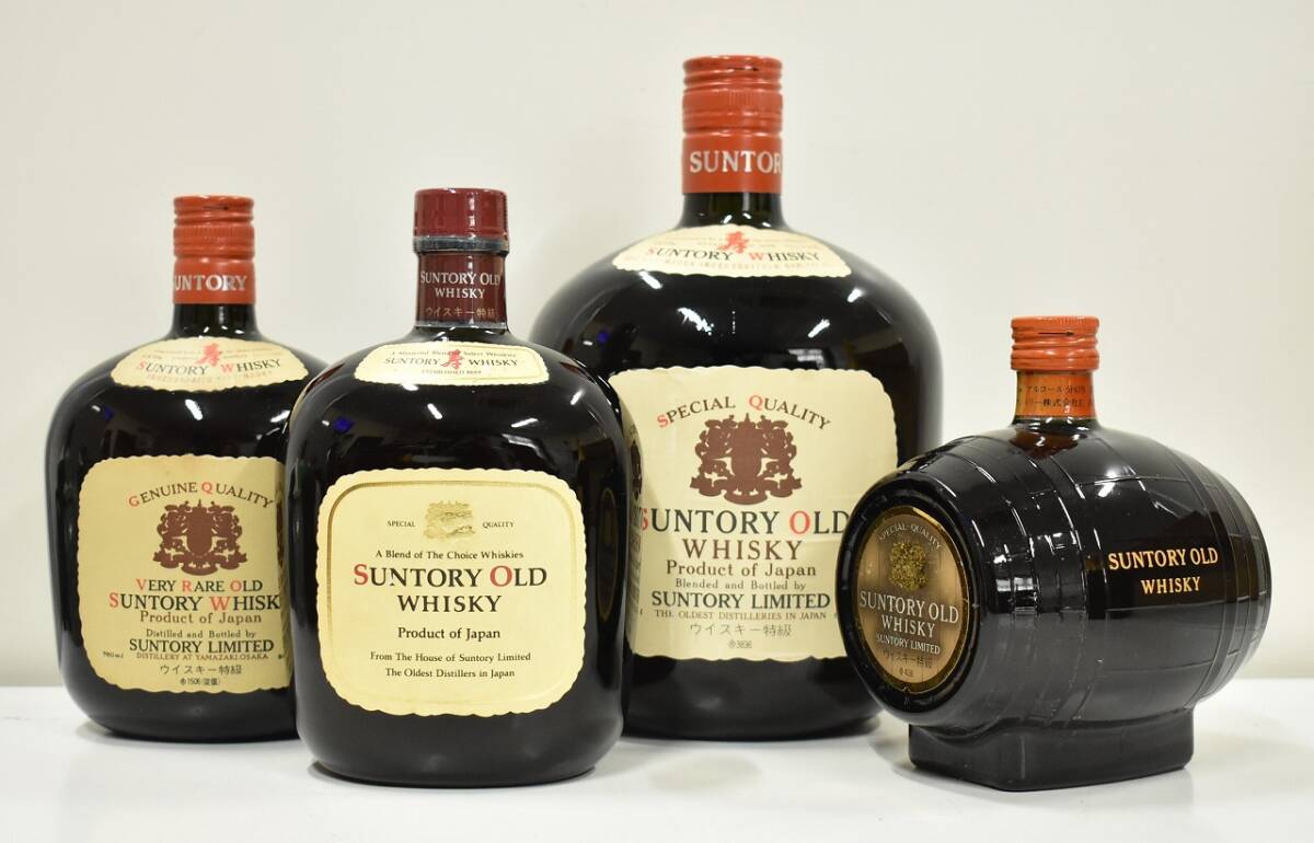 ★3095★未開栓 SUNTORY WHISKY OLD サントリー ウイスキー オールド 4本セット 樽型ボトル 1520ml 760ml 700ml 43度