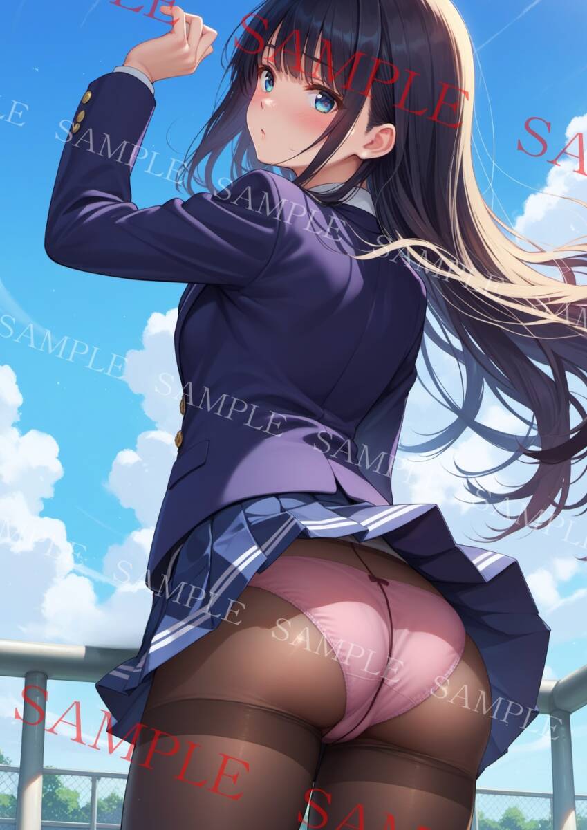 風　スカート　パンチラ　尻 