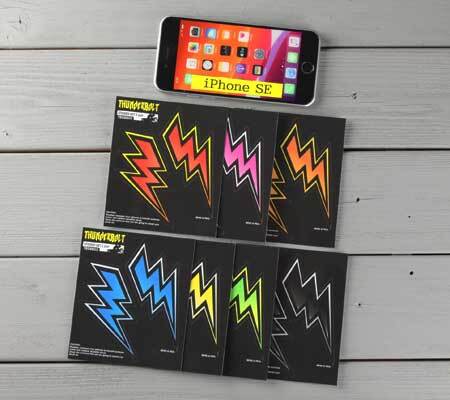 サンダーボルト ステッカー アメリカン おしゃれ かっこいい エクストリーム バイク ヘルメット 車 スマホ スマホ スケボー サイズS ピンク