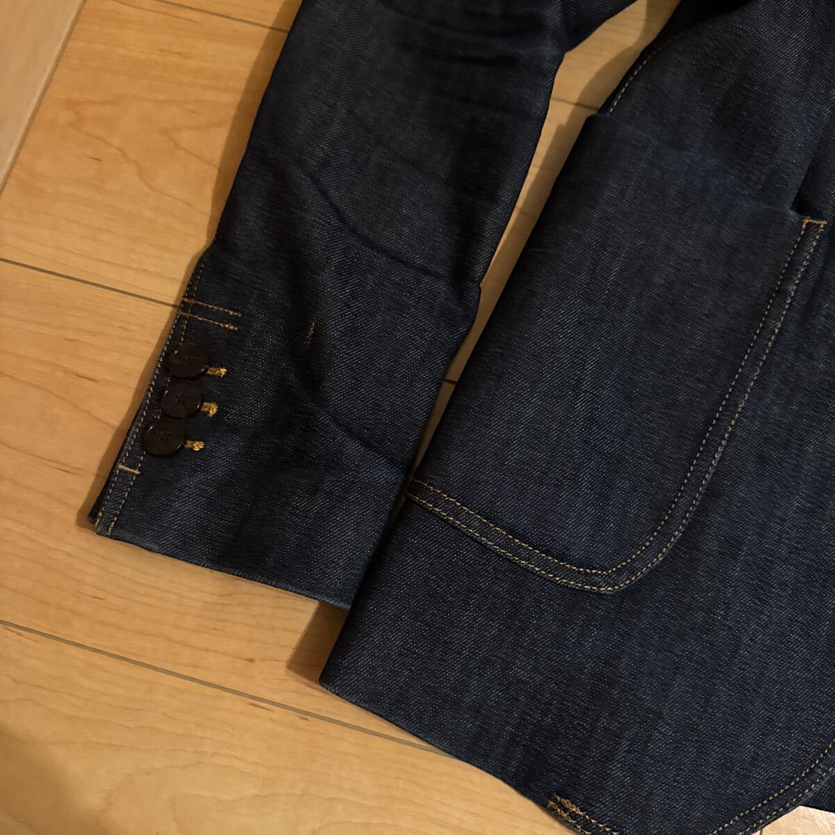 ZARA PREMIUM DENIM デニム テーラードジャケット インディゴ ブレザー M USA36 _画像5
