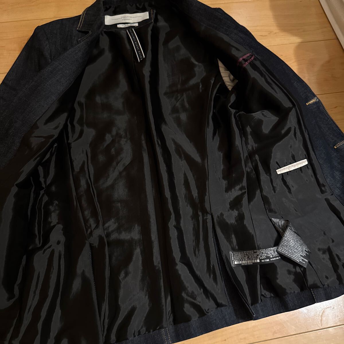 ZARA PREMIUM DENIM デニム テーラードジャケット インディゴ ブレザー M USA36 _画像6