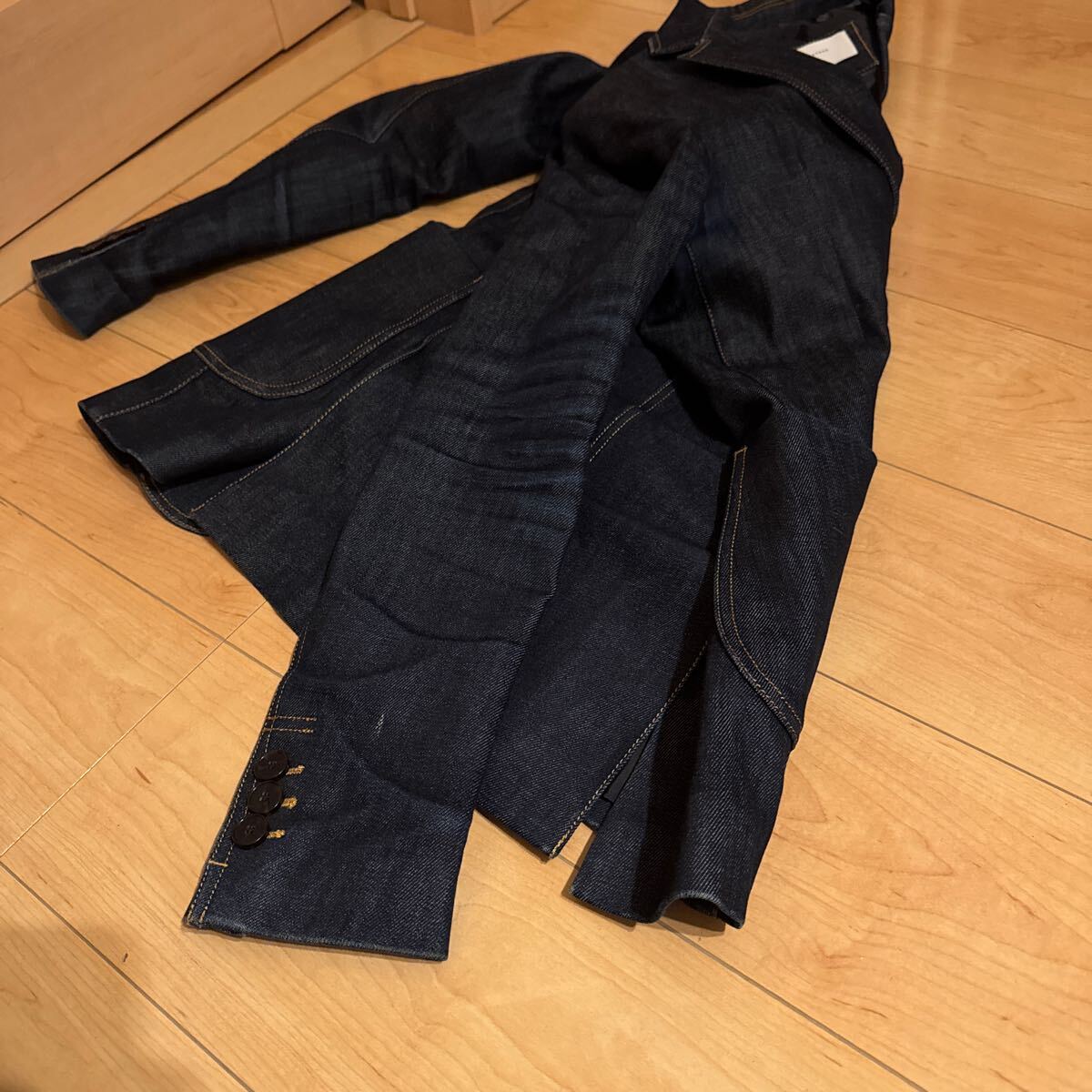 ZARA PREMIUM DENIM デニム テーラードジャケット インディゴ ブレザー M USA36 _画像9