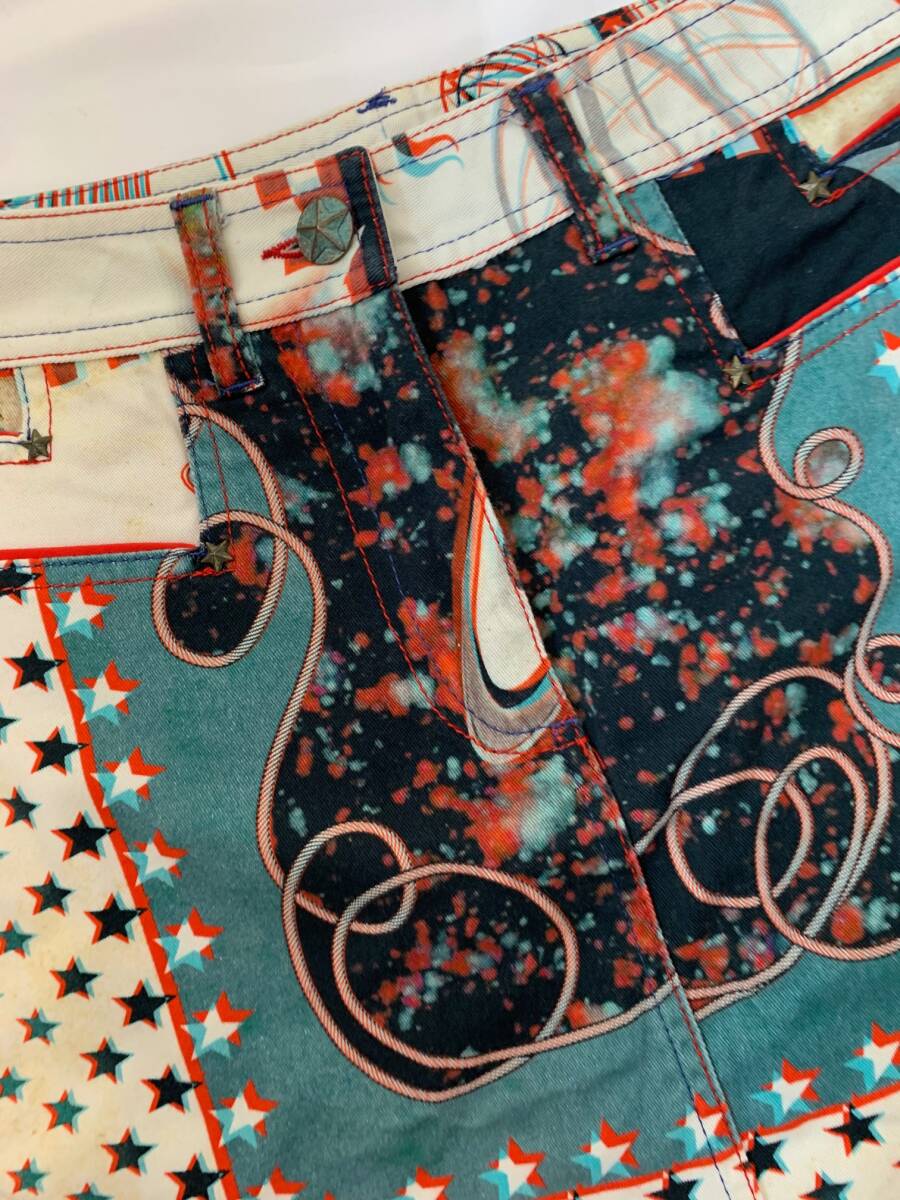 Jean Paul GAULTIER ジャンポールゴルチエ ゴルチェ　アーカイブ　ミニ スカート　宇宙　スペース　archive skirt ヴィンテージ加工
