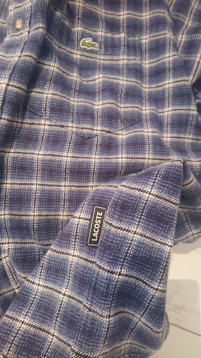 ラコステ スポーツ ネルシャツ ネイビー_画像7
