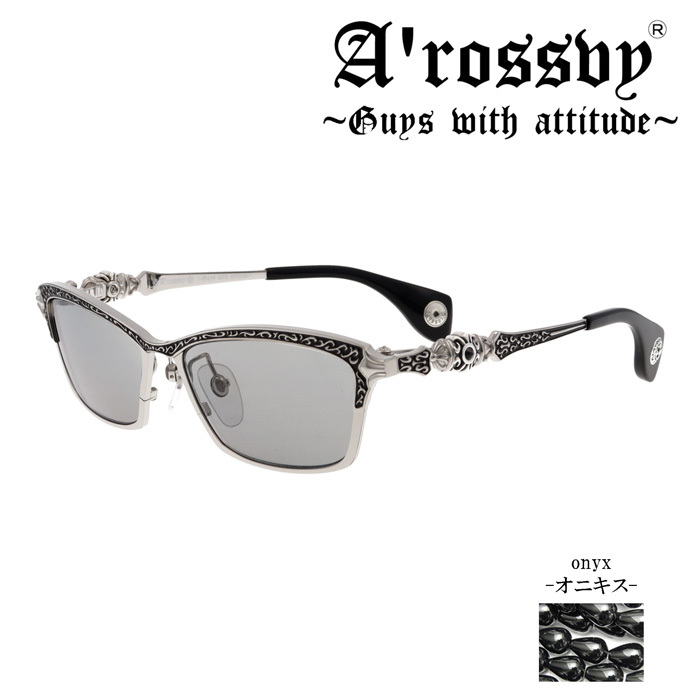A'rossby ロズビー サングラス 209252301 56mm 日本製 2024 Vol.24 チタン 925Silver オニキス