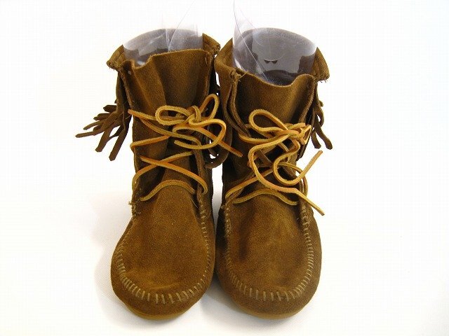 MINNETONKA/ミネトンカ ショートブーツ フリンジ 茶色 レディース サイズ : 8