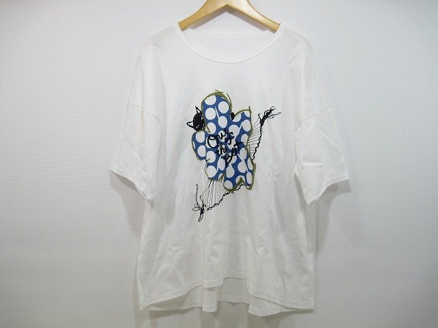 HIROKO BIS / ヒロコビス 半袖カットソー Tシャツ プリント 刺繍 レディース サイズ : 9 ホワイト