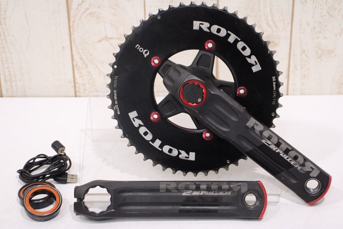 ★ROTOR ローター 2INPOWER Q-RINGS noQ 170mm 50/34T 2x11s 両側計測パワーメータークランクセット BCD:110mm BB付属