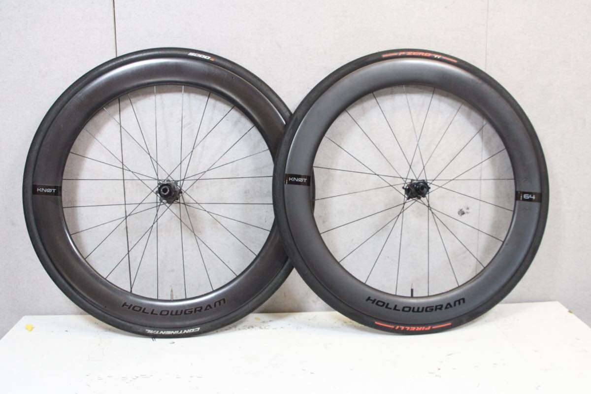 ○HOLLOWGRAM ホログラム KNOT_64 DISC シマノフリー 11/12s対応 クリンチャー カーボンホイールセット