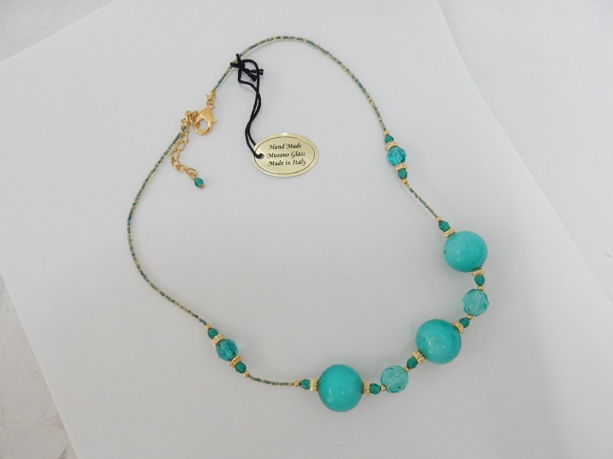 HAND MADE Murano Glass ショートネックレス イタリア製 アクセサリー レディース 未使用品 /2412D