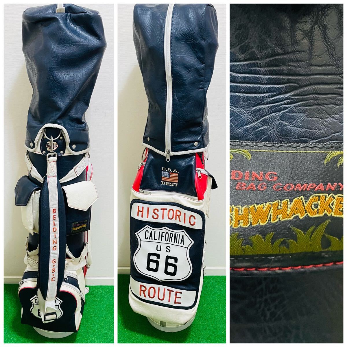 7806 BELDING BUSHWHACKER キャディバッグ ベルディング ブッシュワーカーCalifornia US 66 HISTORIC ROUTE 送料無料 匿名配送