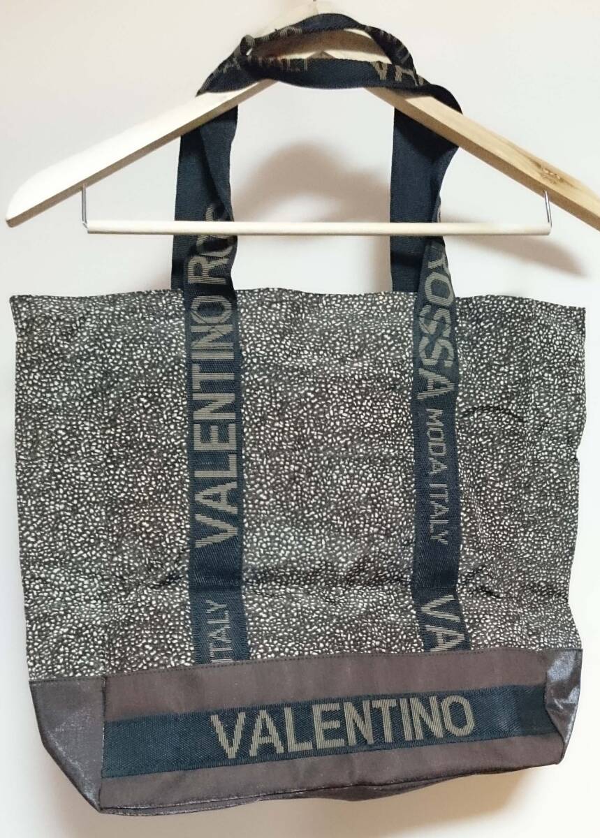 [VALENTINO ROSSA MODA ITALY]トート バッグ/37cm×45cm×12cm/ブラウン×ブラック/美品/USED品