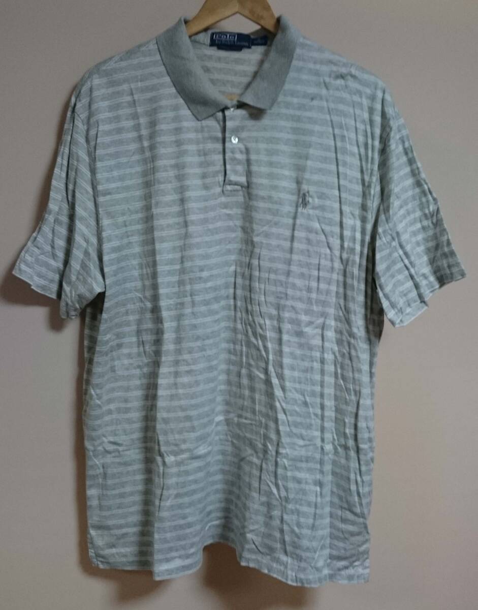POLO RALPH LAUREN [ポロ ラルフローレン]半袖 ポロシャツ/ＸＬサイズ/グレー/美品/トップス/古著