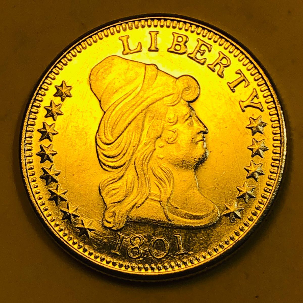 B1593 アメリカ13星1893年大型硬貨イーグル自由の女神美品