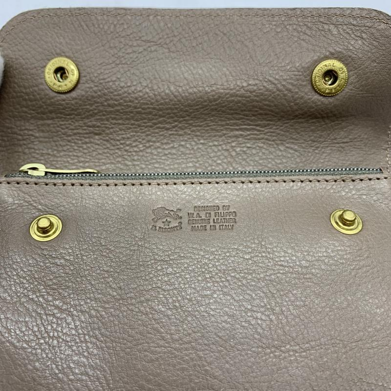 【中古】IL BISONTE フラップミドルウォレット ベージュ イルビゾンテ[240017655964]