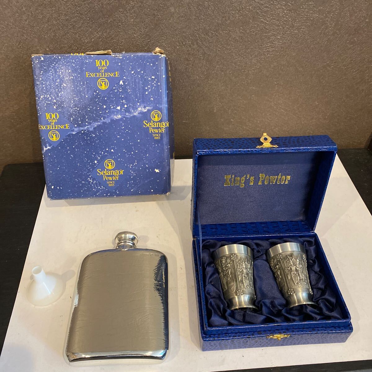錫製 PEWTER 酒器　スキットル　 ショットグラス　まとめ　未使用