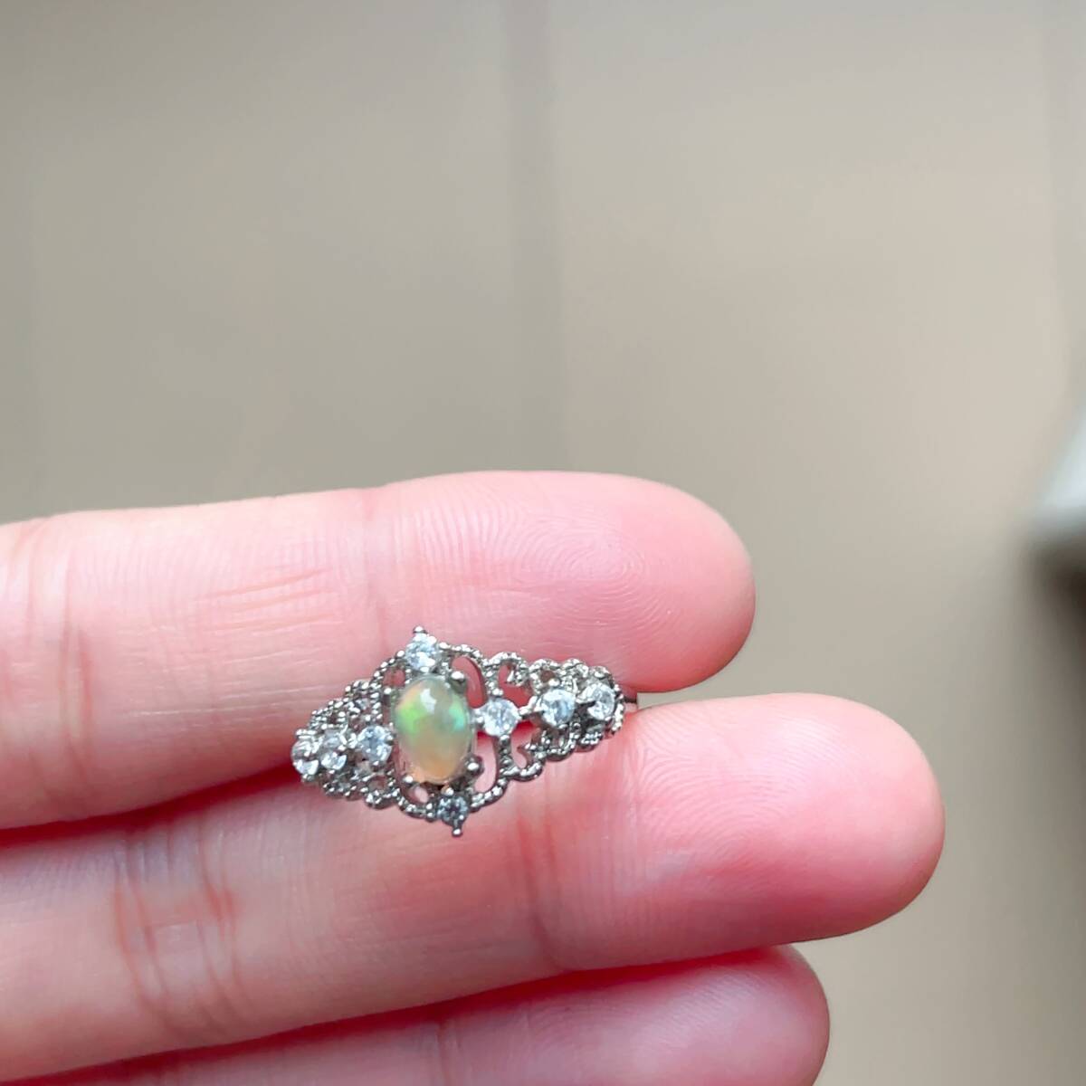 ?オパール（Opal）?フリーサイズ?リング?指輪?パワーストーン?天然石?巾著袋付き?プレゼントにもR201252