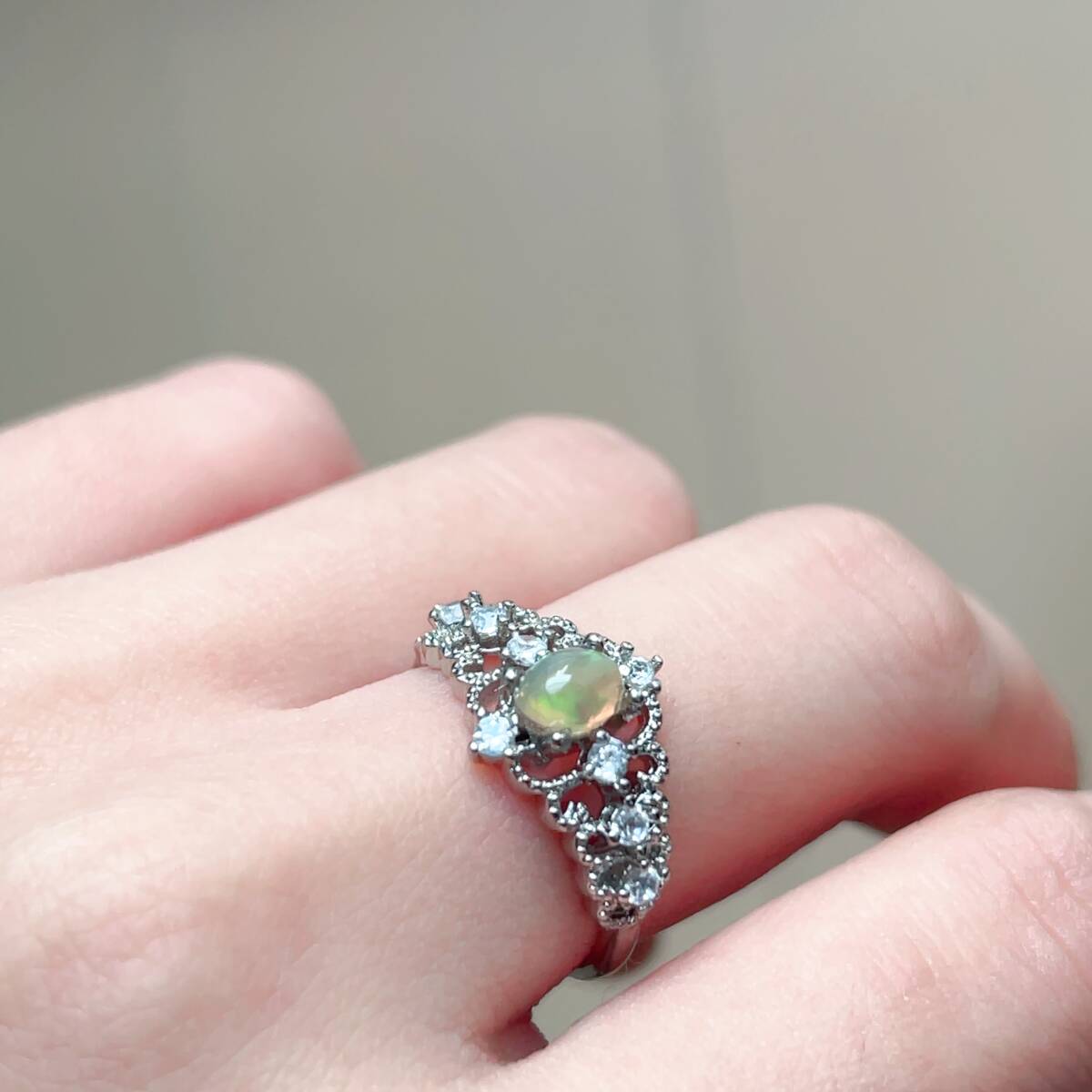 ?オパール（Opal）?フリーサイズ?リング?指輪?パワーストーン?天然石?巾著袋付き?プレゼントにもR201252