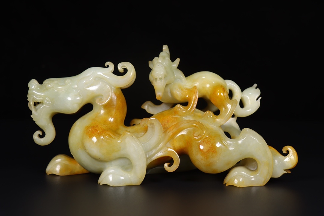 珍品旧蔵* 清代 和田玉 白玉 羊脂玉 和田玉獸 包漿厚重 工藝精湛 珍品旧蔵* 清代 和田玉 白玉 羊脂玉 和田玉獸 包漿厚重 工藝精湛