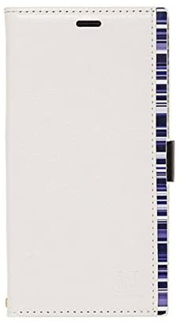iPhone8Plus/7Plus/6sPlus/6Plus ACCENT BORDER 手帳型ケース iP7p-ACB07(ホワイト/ブルー)