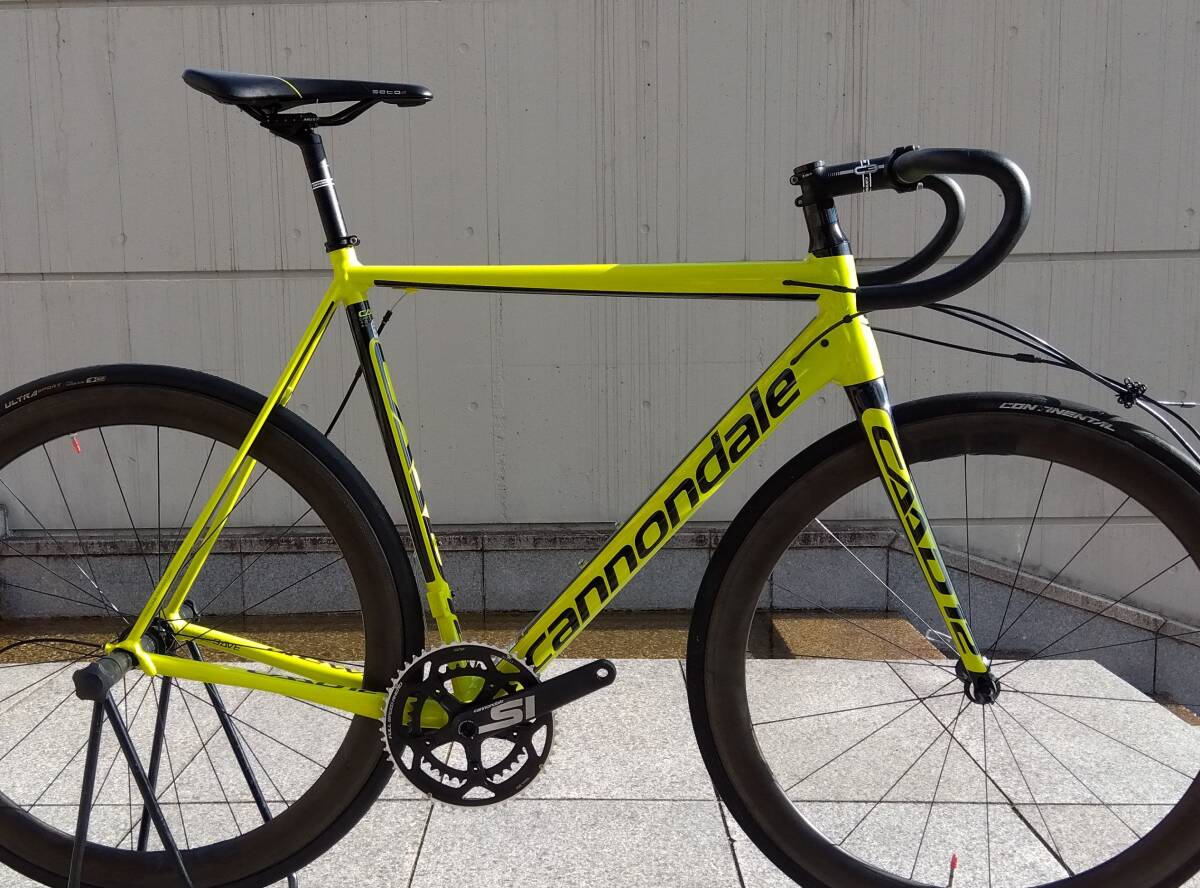 【超美品】CANNONDALE CAAD12 サイズ56 フレームセット(機械式リムブレーキ) キャノンデール キャド 軽量アルミ ネオンイエロー