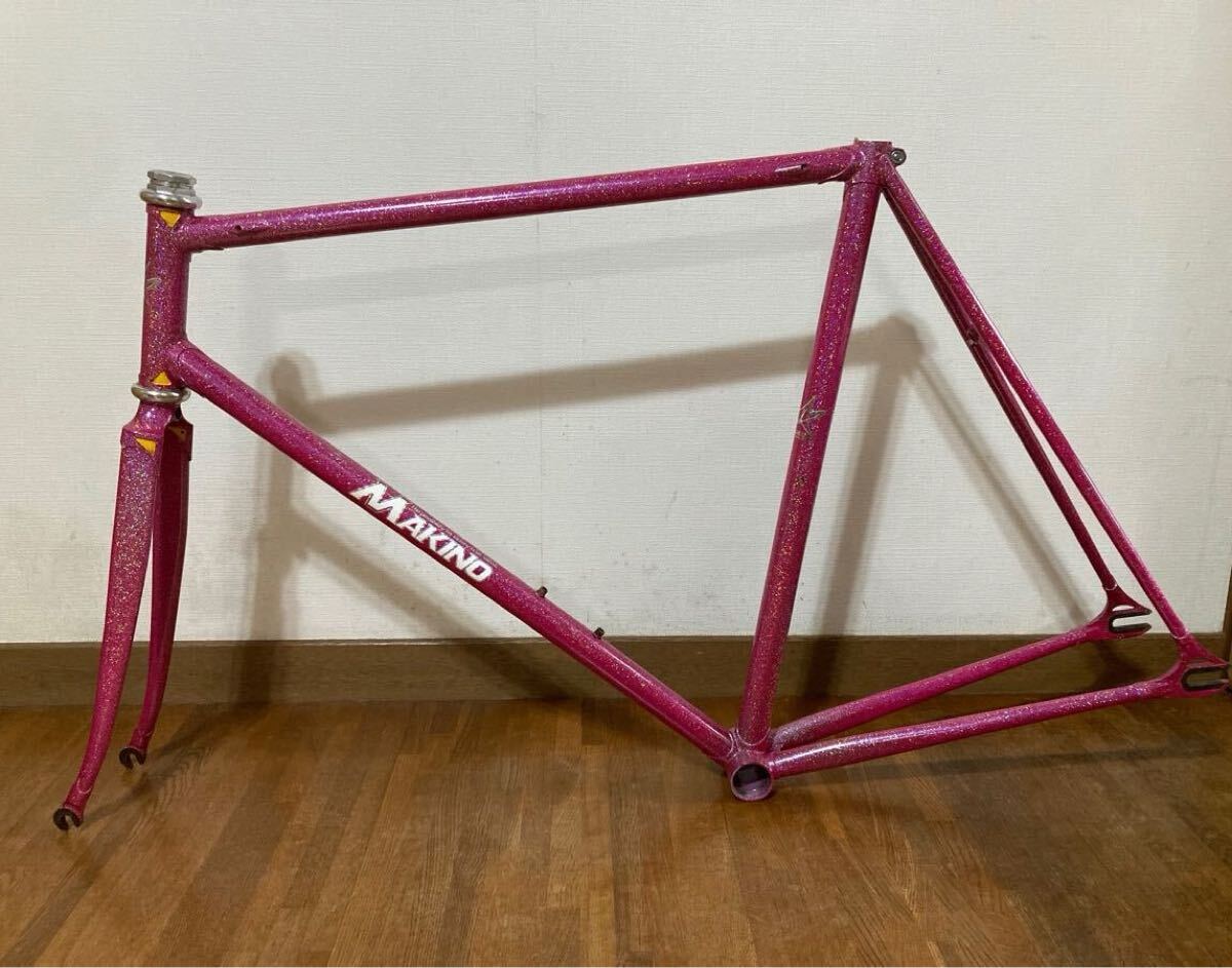 即決 希少 公道使用可 マキノ 競輪 フレーム CT約560 makino 即決 希少 公道使用可 マキノ 競輪 フレーム CT約560 makino