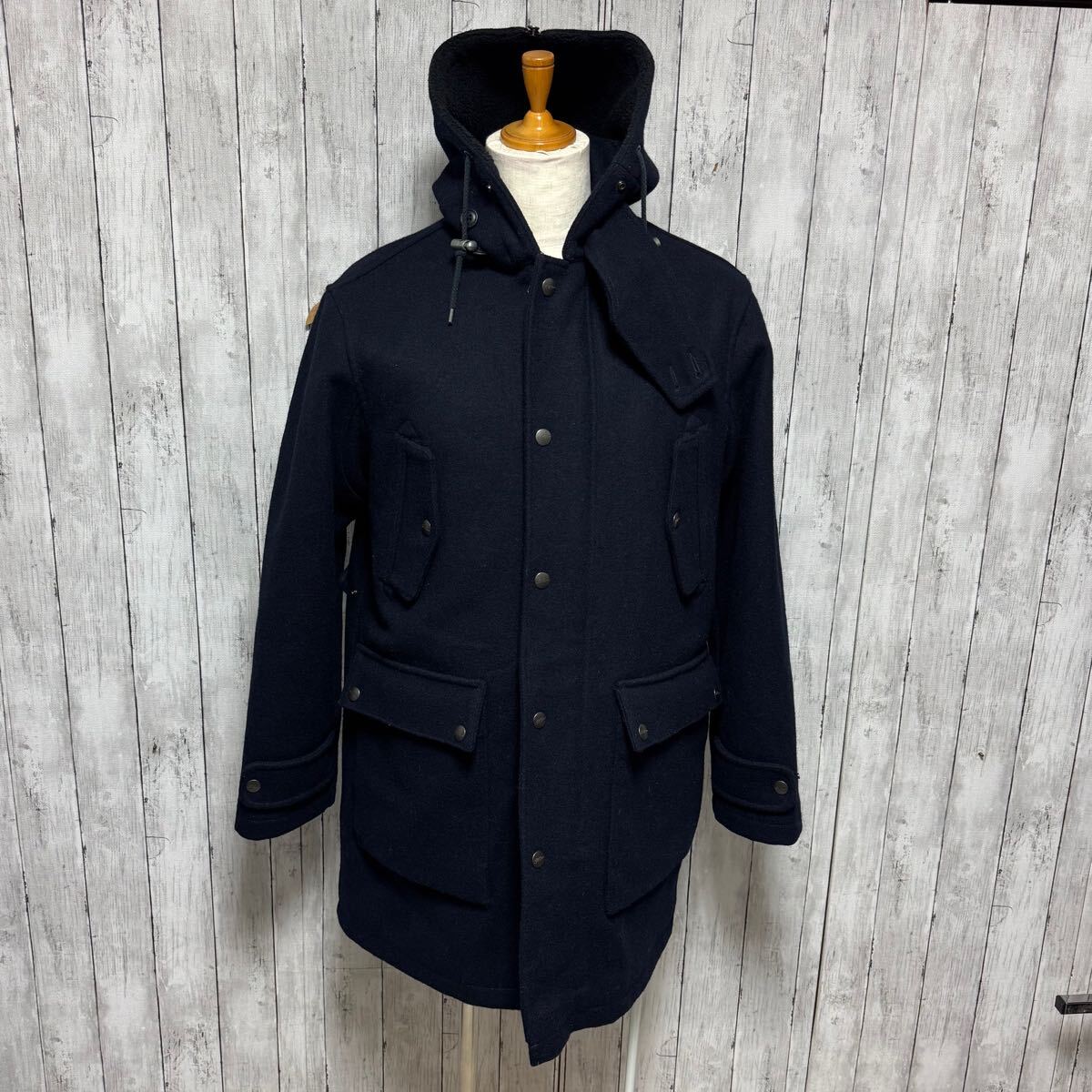 8750円 【美品】L.L Bean レザー使いミリタリーコート!筆記ロゴ 8750円 【美品】L.L Bean レザー使いミリタリーコート!筆記ロゴ