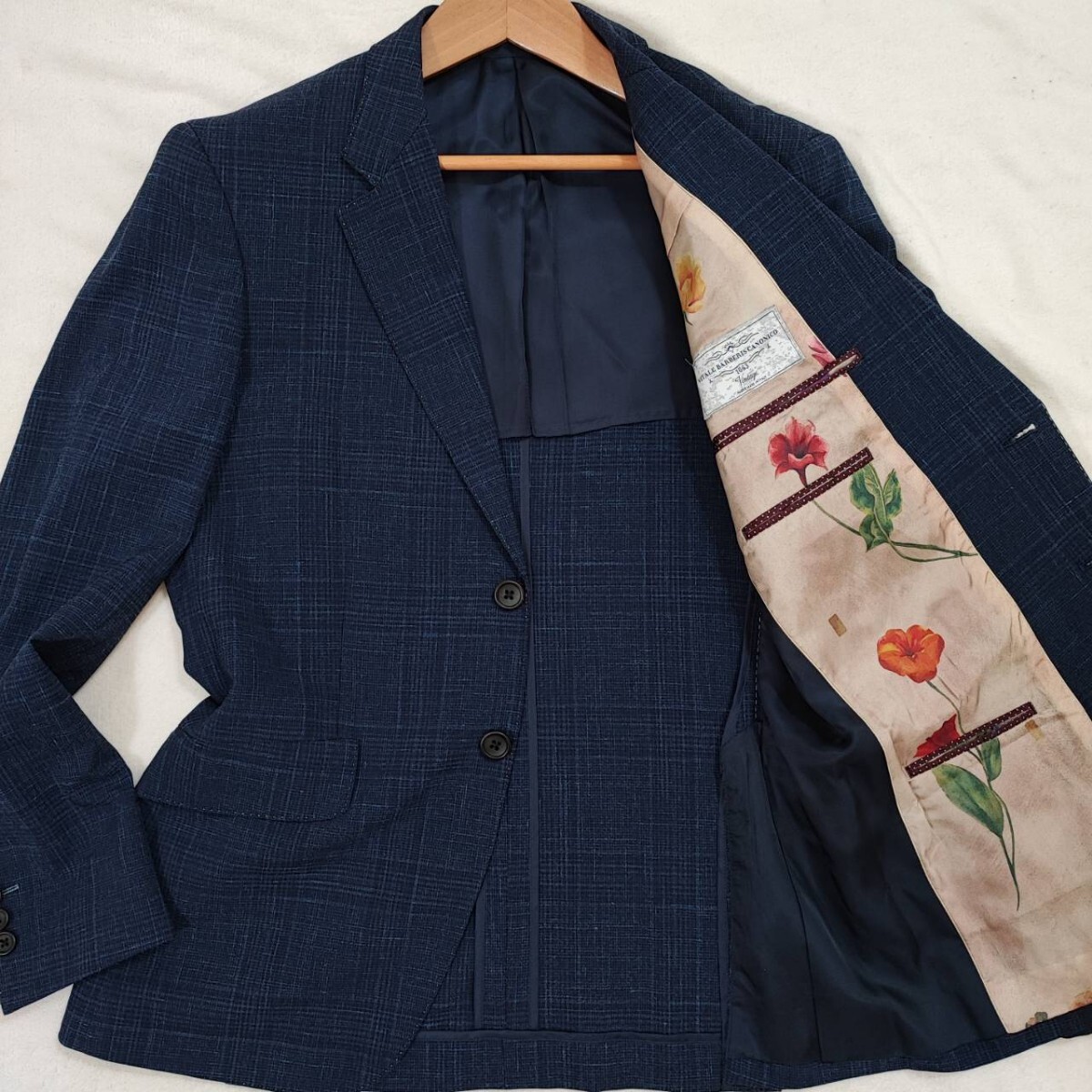 美品 L~М ポールスミスコレクション Paul Smith collection テーラードジャケット 花柄 シルク 大きいサイズ 着心地◎ オールシーズンOK