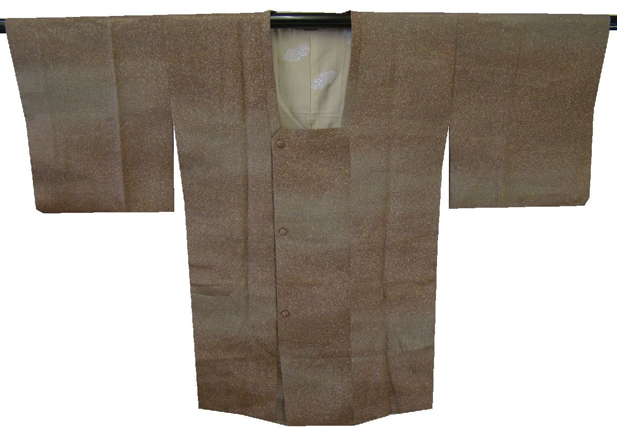 時代屋 美品 裄66.3ｃｍ 縮緬地 ロング寸 道行コート 正絹 未使用 155cm～160cm Cｓ1381