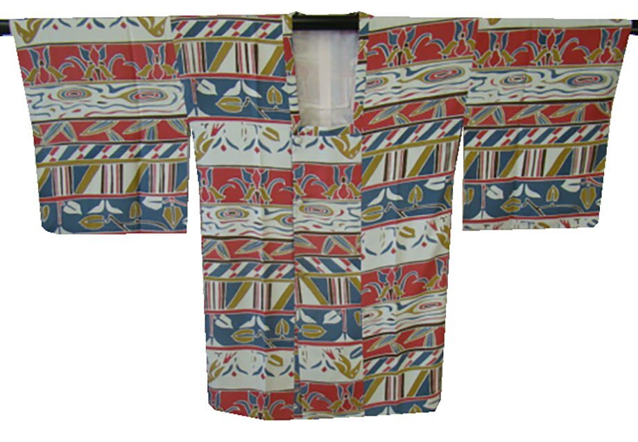 時代屋 美品 裄67.5cm 一越地 お洒落 ロング 道行 コート 正絹 仕立上り 157cm～163cm Cs1359