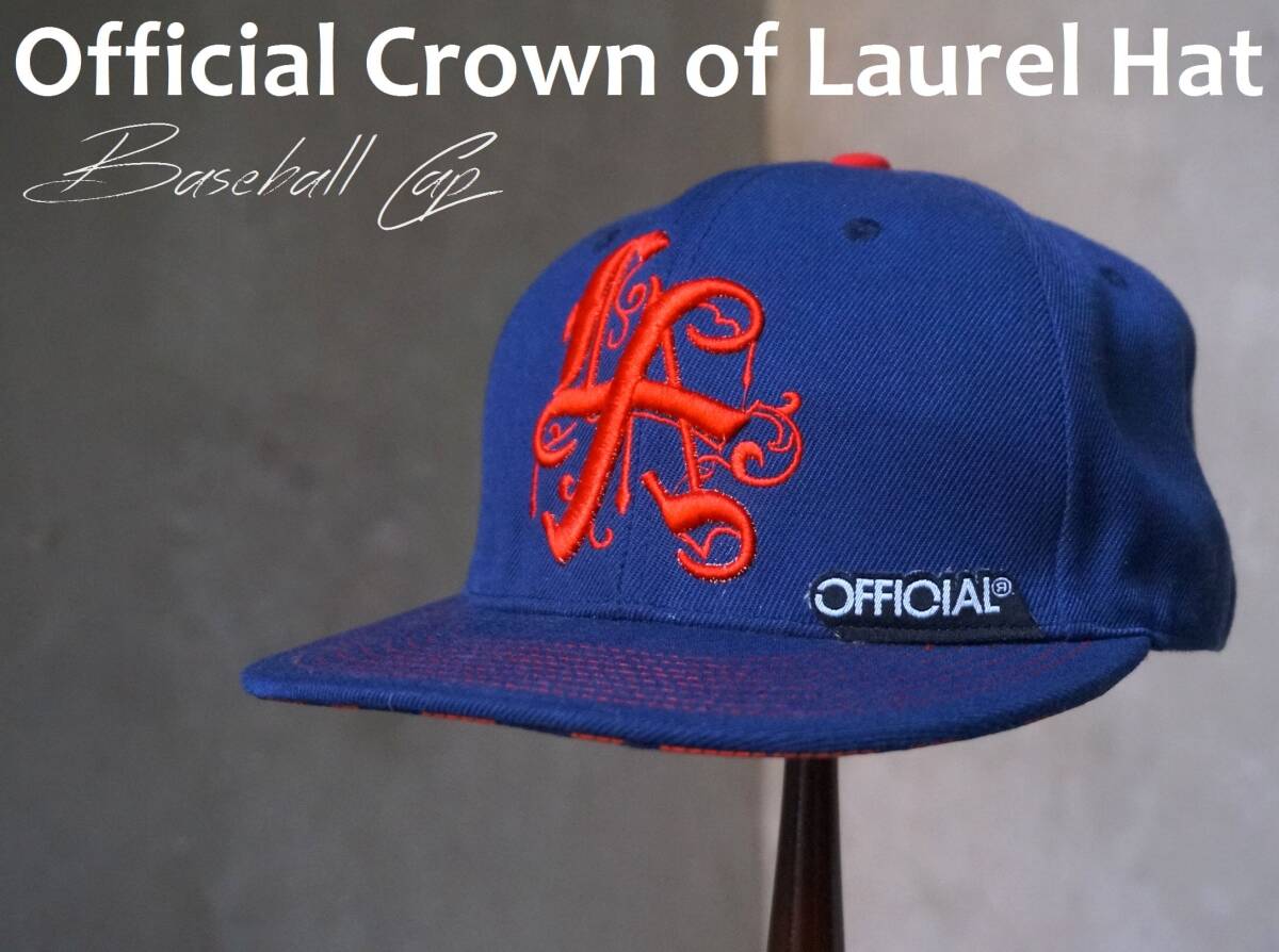 オフィシャル クラウン オブ ローレル Official Crown of Laurel Hat 青 ブルー 立体刺繍 ベースボールキャップ 帽子 7.375 58.5cm