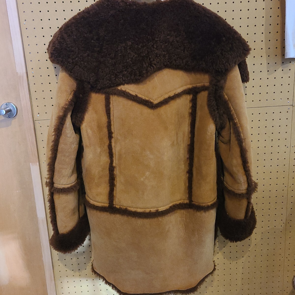 コーチ COACH/ コート/ ムートン/ ムートンコート/ ファー/ レザージャケット/ ブラウン/46/新品_画像2