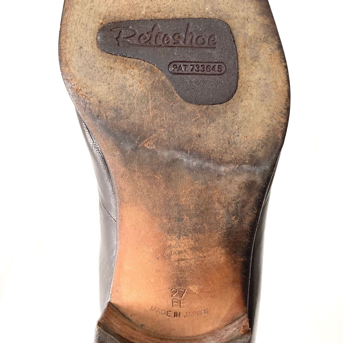 MARELLIma Rely REFRE SHOE натуральная кожа обувь 27cm мужской темно-коричневый подпалина чай бизнес обувь платье обувь туфли без застежки обувь кожа обувь 