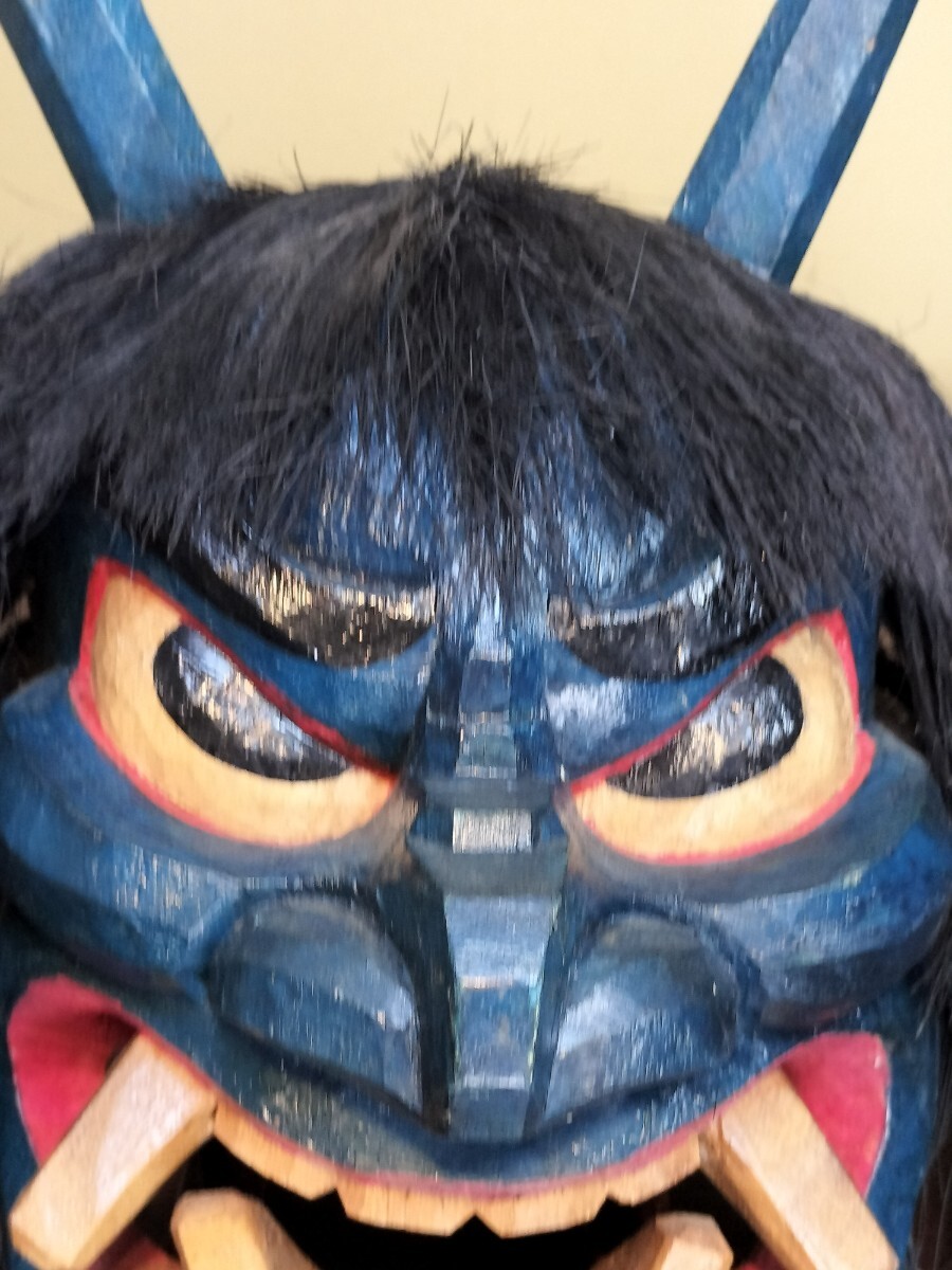 希少/秋田県/名物/ナマハゲ/彫/お面/木彫り/なまはげ/男鹿/石川 希少/秋田県/名物/ナマハゲ/彫/お面/木彫り/なまはげ/男鹿/石川