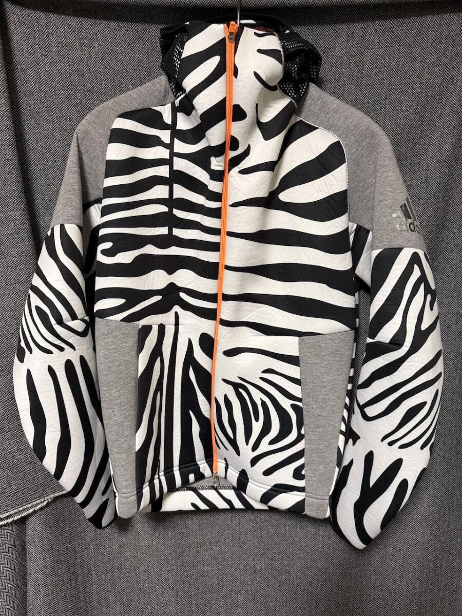 美品 adidas アディダス × kolor カラー Z.N.E. Hoody Collegiate BP6038 フーディー ジャケット XS ゼブラ 白黒